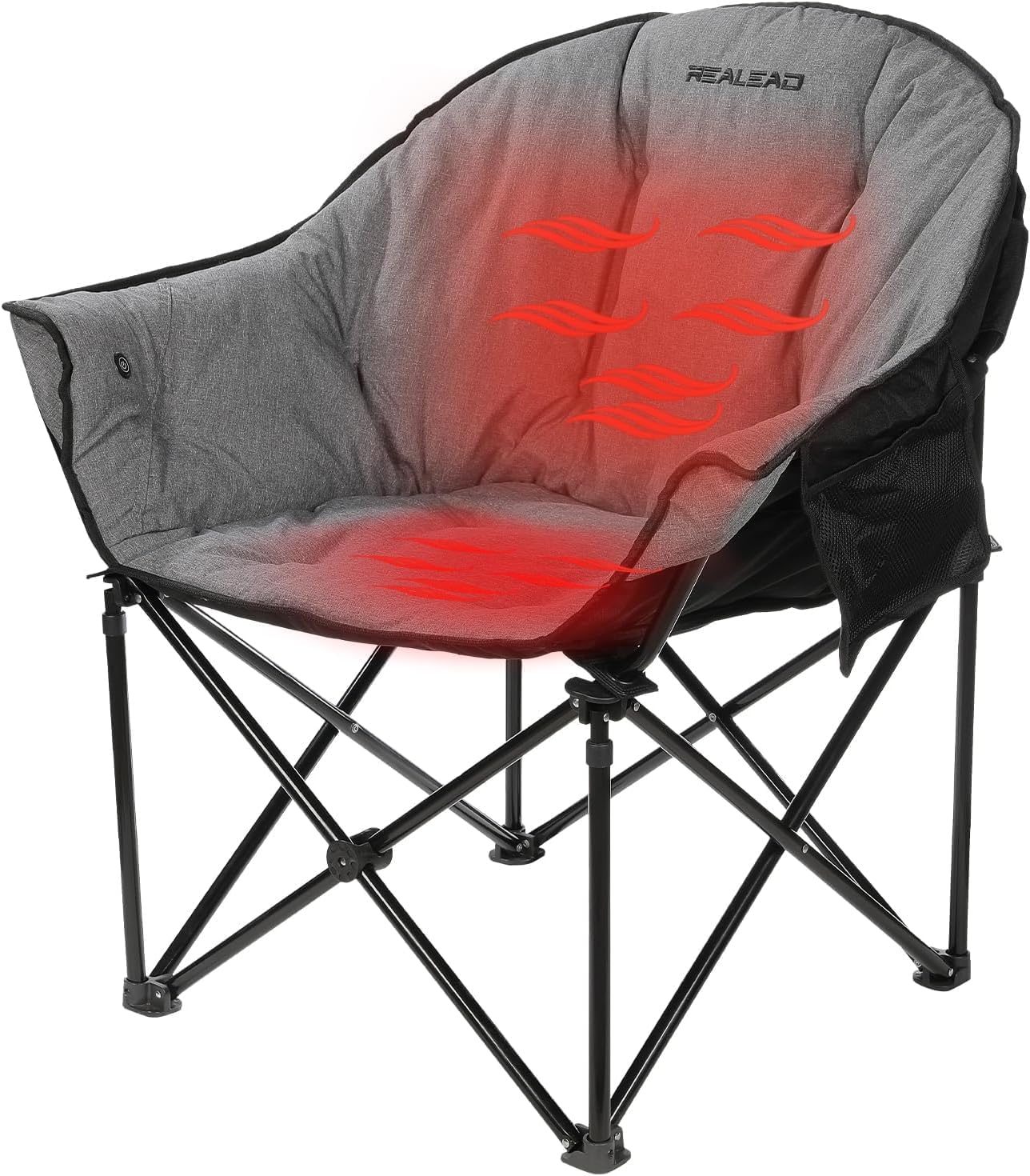 REALEAD Oversized Heated Camping Chair | Fully Thick Padded