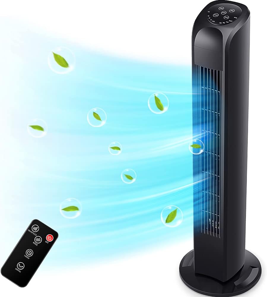 Oscillating Tower Fan with Remote